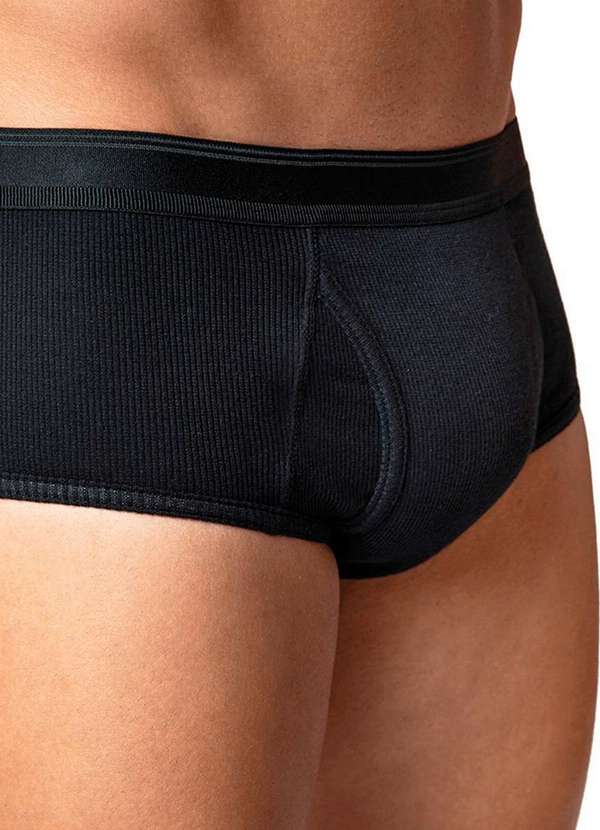 Lupo - Cueca Slip Lupo com Abertura 546-003 9990-Preto 3