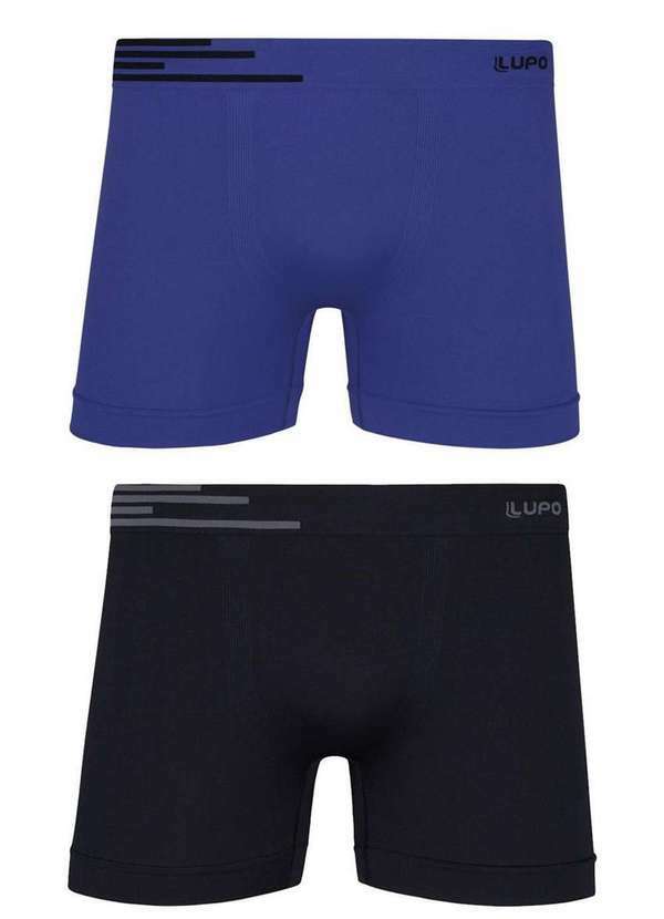 Lupo - Kit/2 Cueca Lupo Boxer 0436-088 0903-Azul-Nautico/Preto