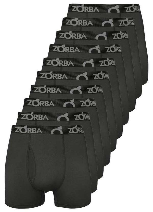 Zorba - Kit com 10 Cuecas Boxer com Abertura Zorba 848 Chumbo