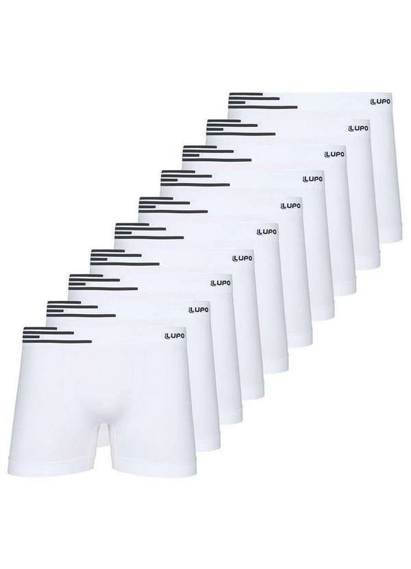 Lupo - Kit com 10 Cuecas Boxer Lupo 436-002 Branco