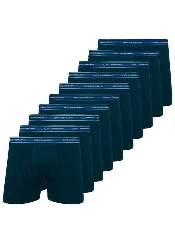 Lupo - Kit com 10 Cuecas Boxer Lupo 523-003 Marinho