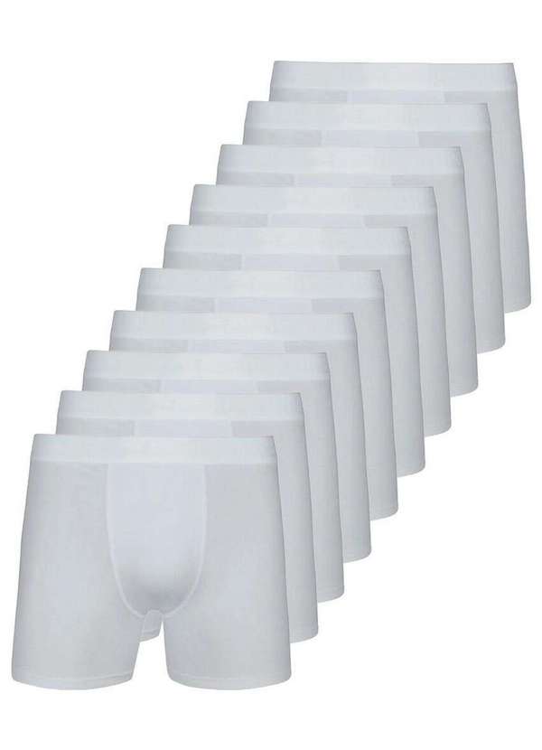Lupo - Kit com 10 Cuecas Boxer Lupo 615-002 Branco