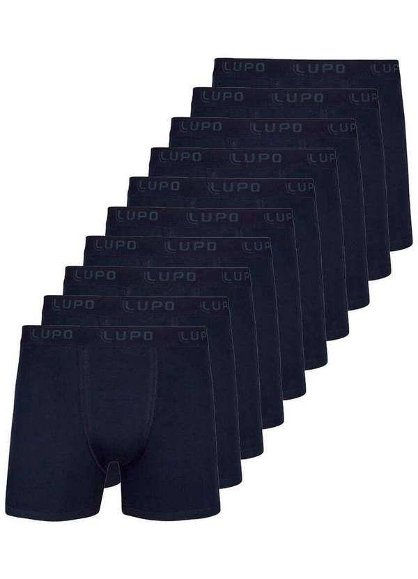 Lupo - Kit com 10 Cuecas Boxer Lupo 615-002 Preto