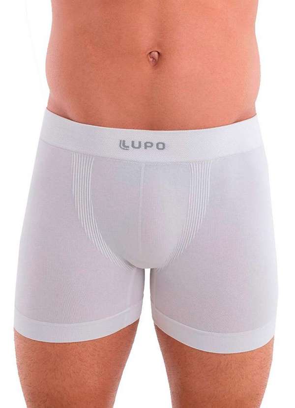 Lupo - Kit com 10 Cuecas Boxer Lupo 661-001 Branco-Grafite 2