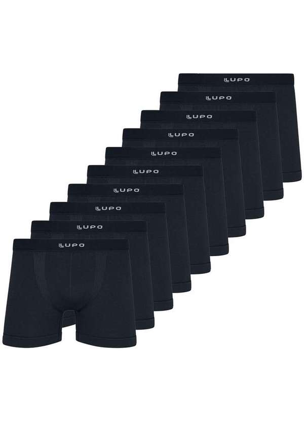 Lupo - Kit com 10 Cuecas Boxer Lupo 661-001 Grafite