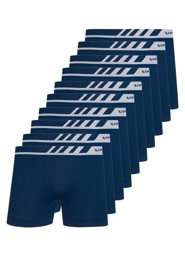 Lupo - Kit com 10 Cuecas Boxer Lupo 671-002 Marinho