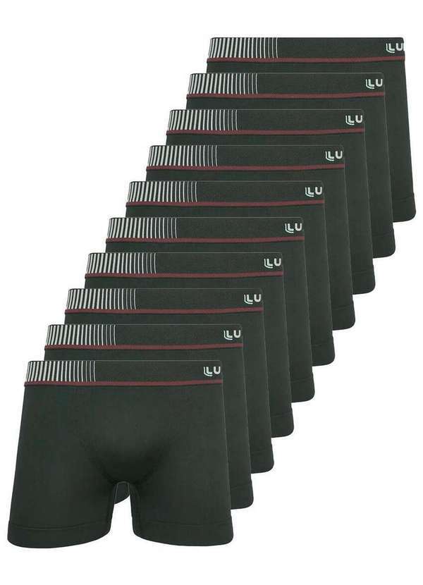 Lupo - Kit com 10 Cuecas Boxer Lupo 671-003 Grafite
