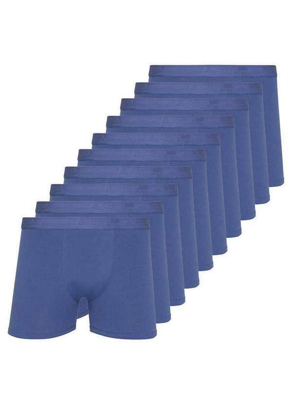 Lupo - Kit com 10 Cuecas Boxer Lupo 784-017 Azul