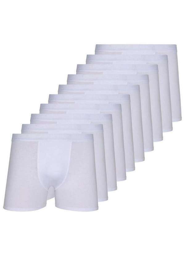 Lupo - Kit com 10 Cuecas Boxer Lupo 784-017 Branco