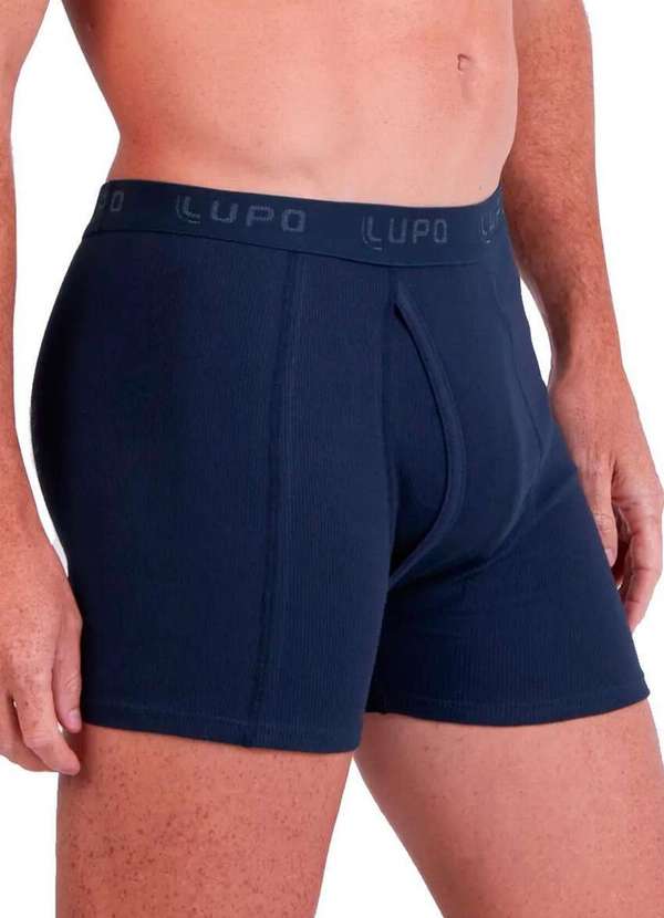 Lupo - Kit com 10 Cuecas Boxer Lupo com Abertura 660-002 Marinho 2