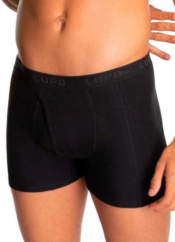 Lupo - Kit com 10 Cuecas Boxer Lupo com Abertura 660-002 Preto 2