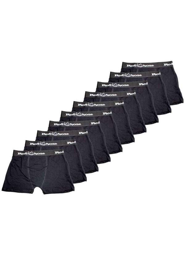 Red Nose - Kit com 10 Cuecas Boxer Red Nose 320 Preto