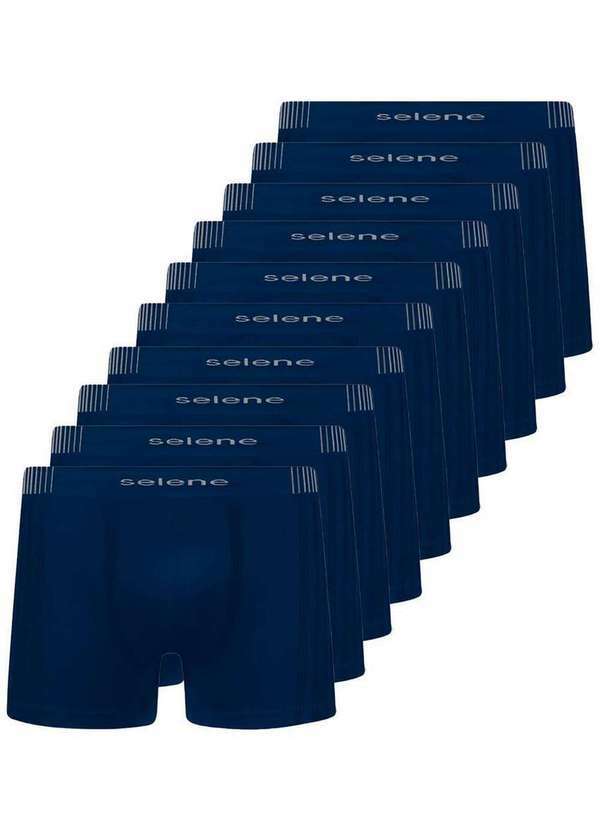 Selene - Kit com 10 Cuecas Boxer Selene 11070-002/003/440 Marinho