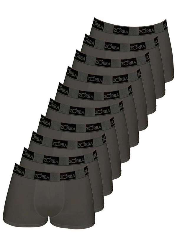 Zorba - Kit com 10 Cuecas Boxer Zorba 717 Chumbo