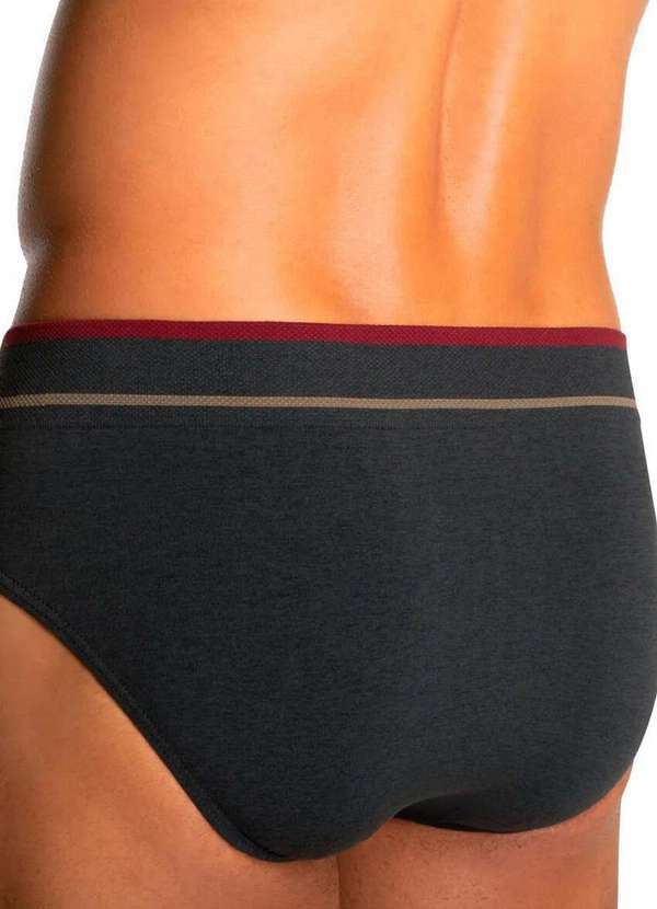 Lupo - Kit com 10 Cuecas Slip Lupo 624-003 Preto-Mescla 3