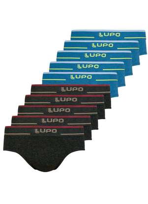 Kit com 10 Cuecas Slip Lupo 624-003 - LUPO