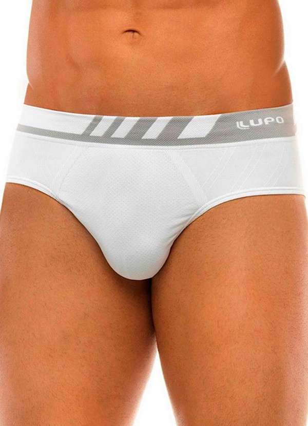 Lupo - Kit com 10 Cuecas Slip Lupo 691-002 Grafite-Branco 3
