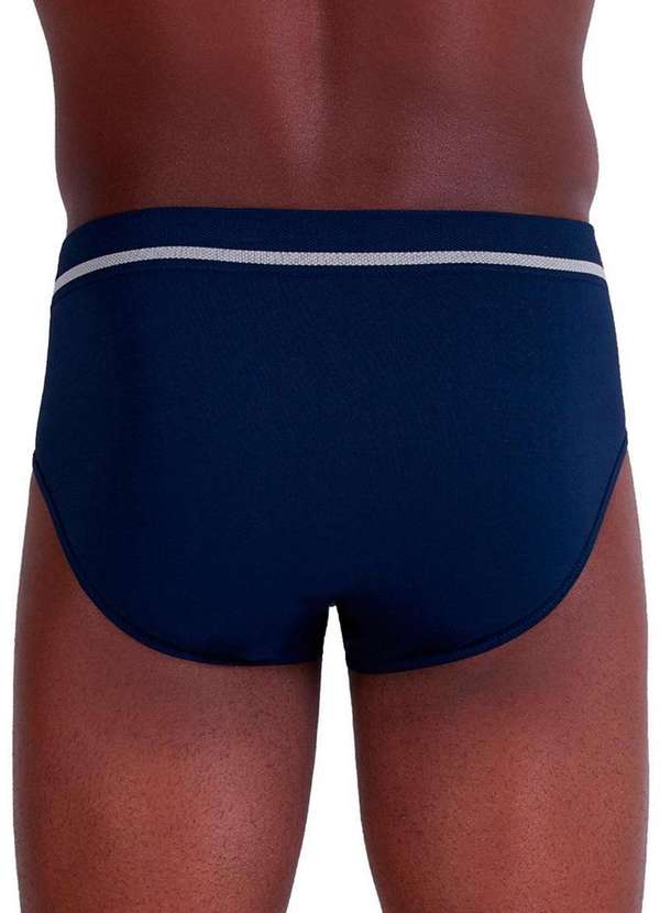 Lupo - Kit com 10 Cuecas Slip Lupo 691-002 Marinho 3