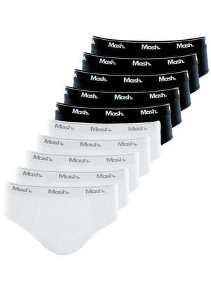Kit com 10 Cuecas Slip Mash 073.58 - MASH