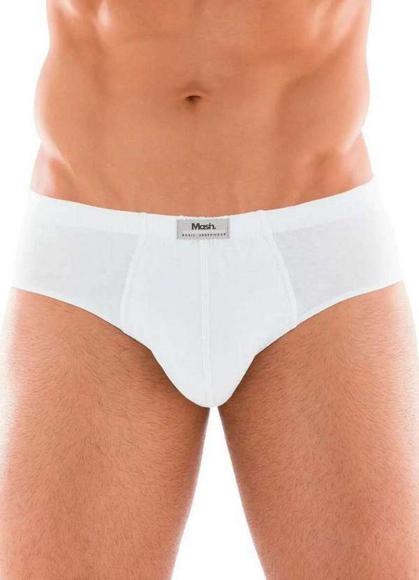 Mash - Kit com 10 Cuecas Slip Mash 074.58 Branco-Preto 2