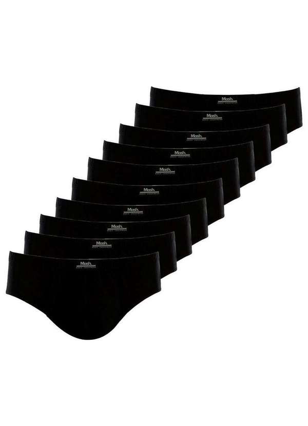 Mash - Kit com 10 Cuecas Slip Mash 074.58 Preto