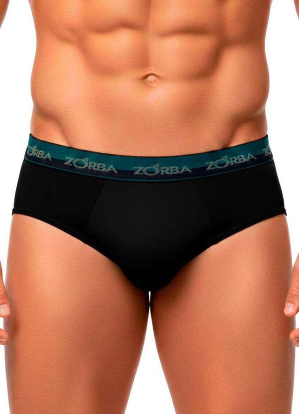 Zorba - Kit com 10 Cuecas Slip Zorba 0764 Preto-Branco 2