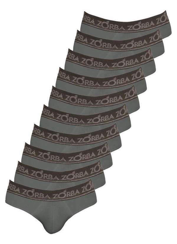 Zorba - Kit com 10 Cuecas Slip Zorba 716 Chumbo