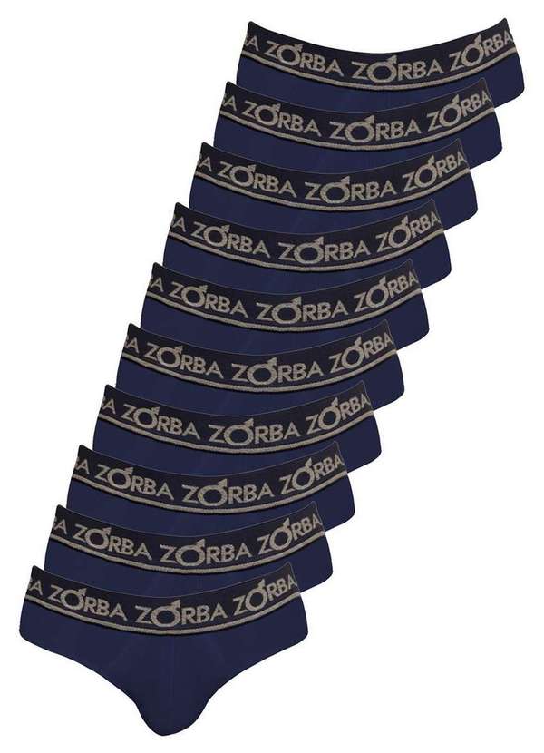 Zorba - Kit com 10 Cuecas Slip Zorba 716 Marinho