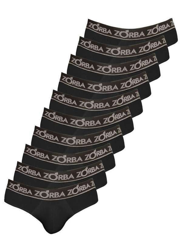 Zorba - Kit com 10 Cuecas Slip Zorba 716 Preto
