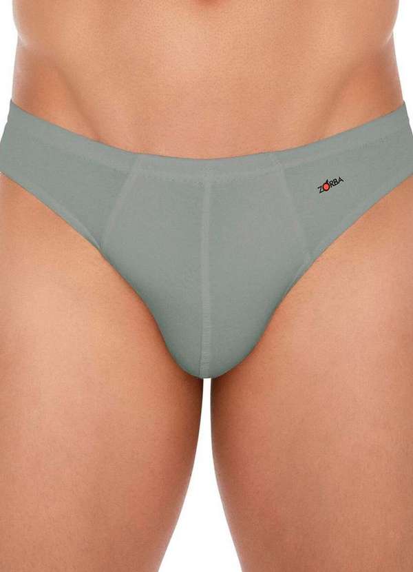 Zorba - Kit com 10 Cuecas Slip Zorba 772 Branco-Grafite 4