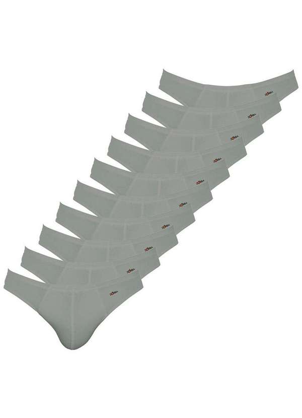 Zorba - Kit com 10 Cuecas Slip Zorba 772 Grafite