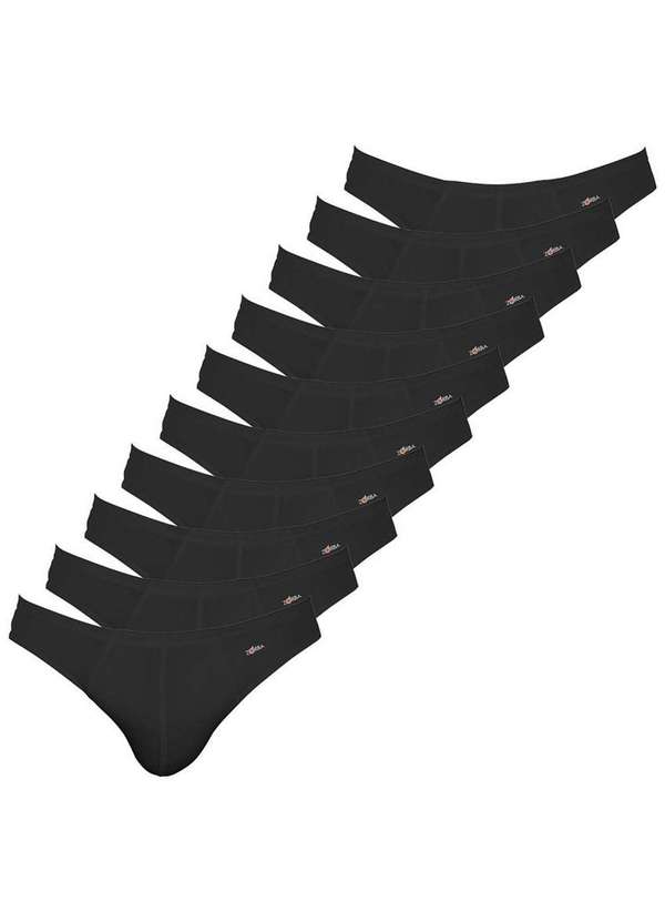 Zorba - Kit com 10 Cuecas Slip Zorba 772 Preto
