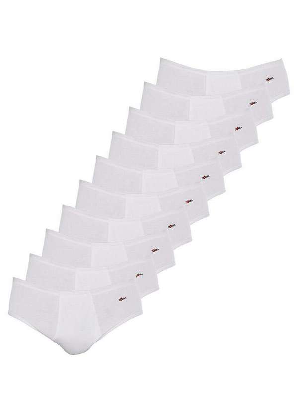 Zorba - Kit com 10 Cuecas Slip Zorba com Abertura 172 Branco