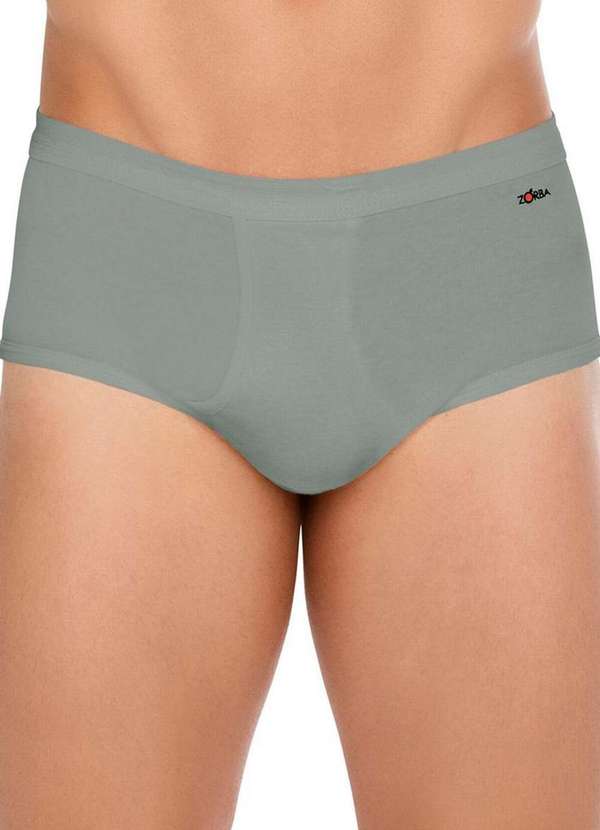 Zorba - Kit com 10 Cuecas Slip Zorba com Abertura 185 Branco-Grafite-Marinho-Bege-Denim 3