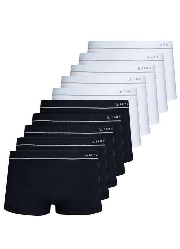Lupo - Kit com 10 Cuecas Sunga Lupo 676-002 Preto-Branco