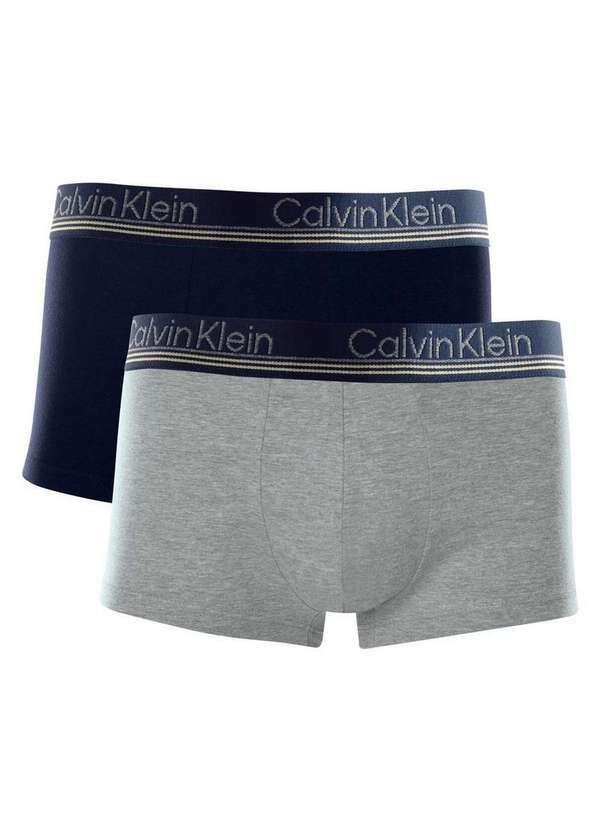 Calvin Klein - Kit com 2 Cuecas Boxer Calvin Klein C11.11 Az08-Azul-Marinho-Cinza