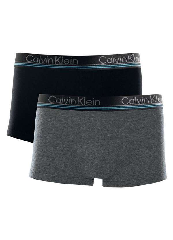 Calvin Klein - Kit com 2 Cuecas Boxer Calvin Klein C11.11 Ptoo-Preto-Chumbo