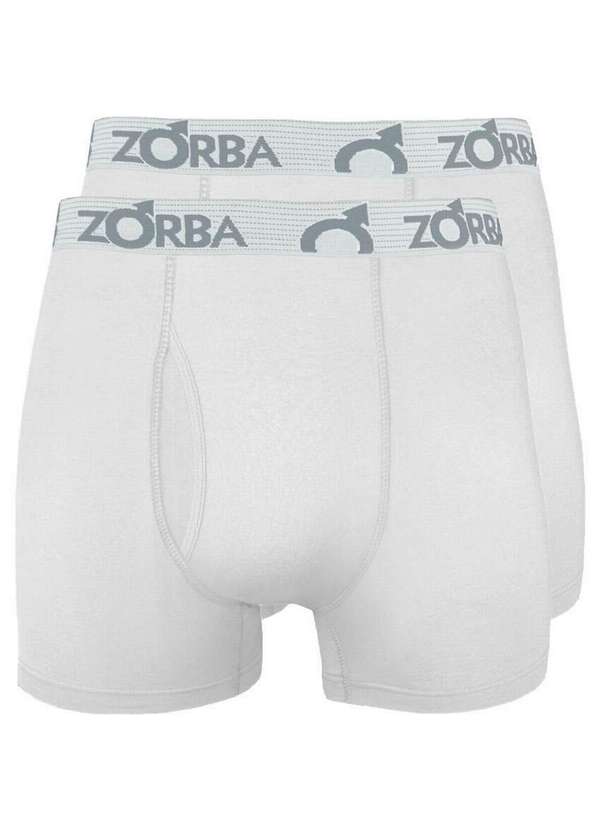 Zorba - Kit com 2 Cuecas Boxer com Abertura Zorba 848 Branco