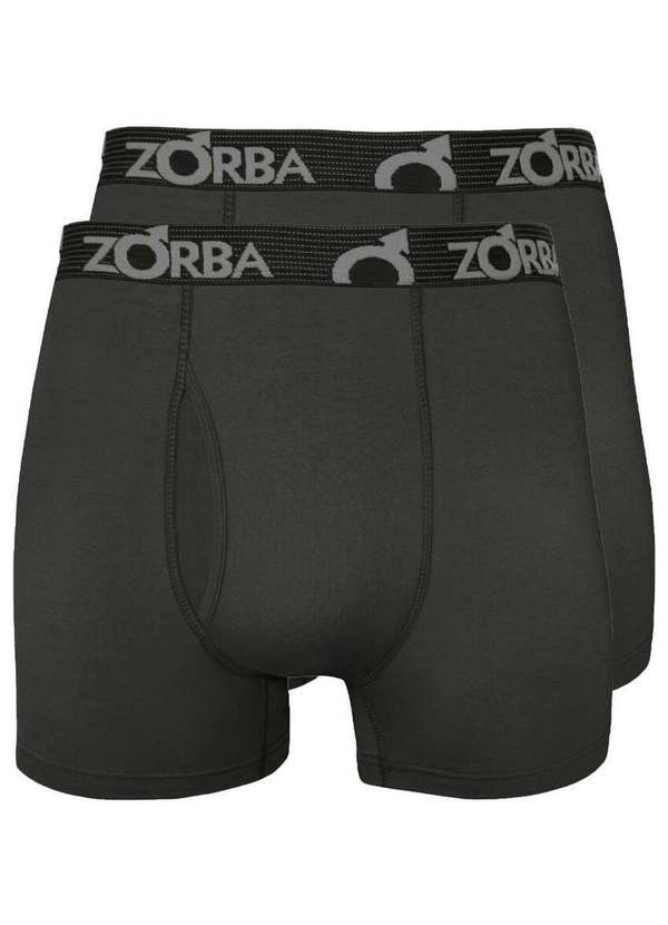 Zorba - Kit com 2 Cuecas Boxer com Abertura Zorba 848 Chumbo