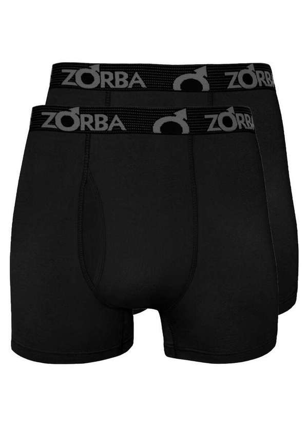 Zorba - Kit com 2 Cuecas Boxer com Abertura Zorba 848 Preto