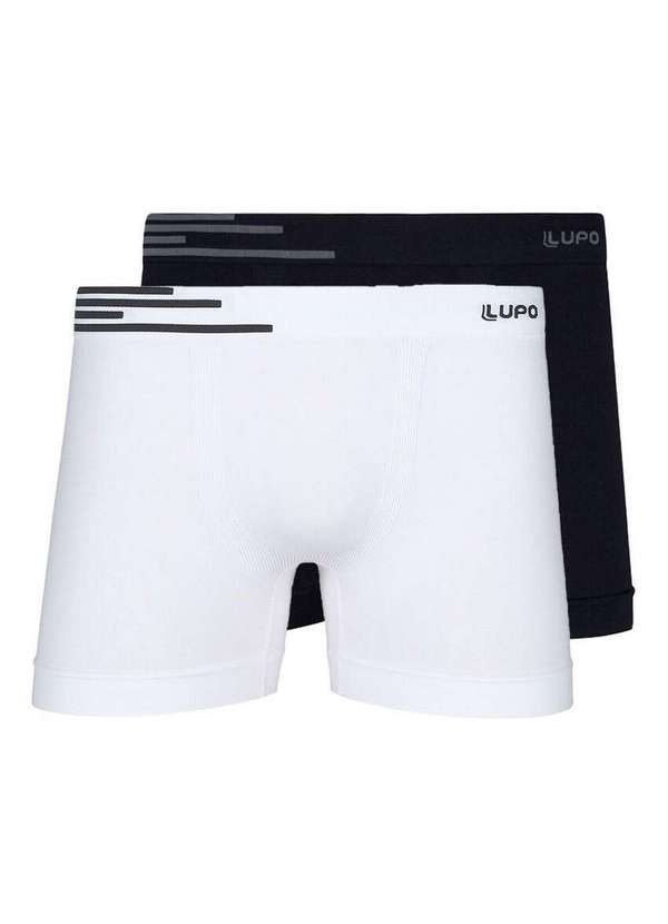 Lupo - Kit com 2 Cuecas Boxer Lupo 436-002 Branco-Preto