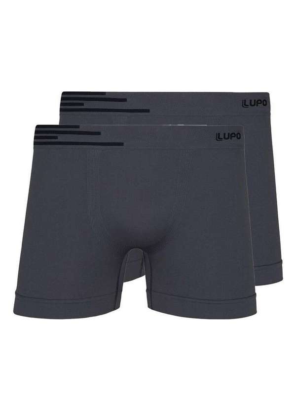 Lupo - Kit com 2 Cuecas Boxer Lupo 436-002 Grafite