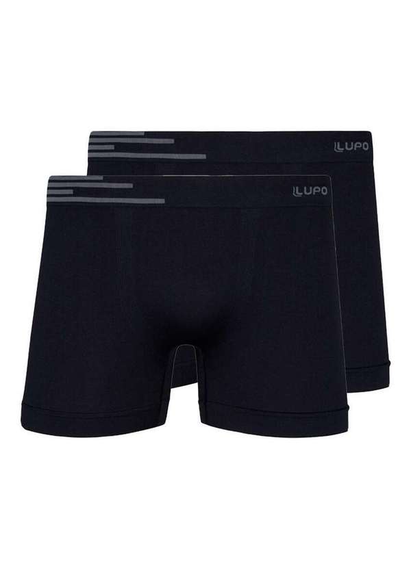 Lupo - Kit com 2 Cuecas Boxer Lupo 436-002 Preto