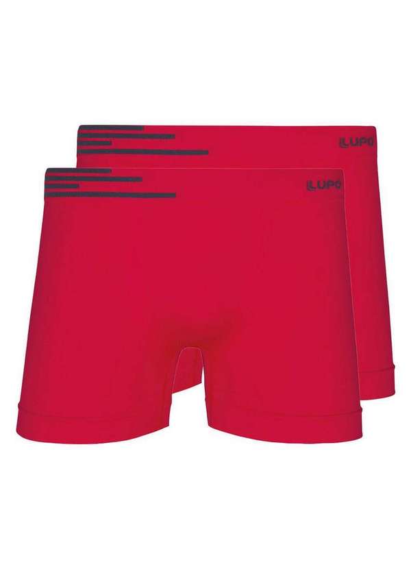 Lupo - Kit com 2 Cuecas Boxer Lupo 436-002 Vermelho
