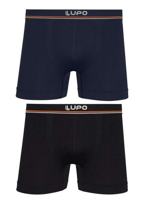 Lupo - Kit com 2 Cuecas Boxer Lupo 436-088 0910-Blue-Nights-Preto