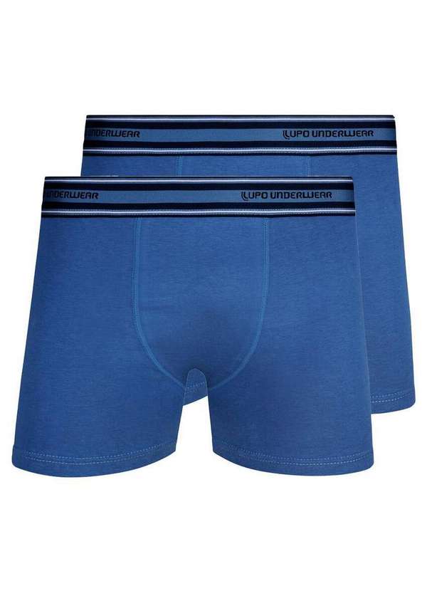 Lupo - Kit com 2 Cuecas Boxer Lupo 523-003 Azul