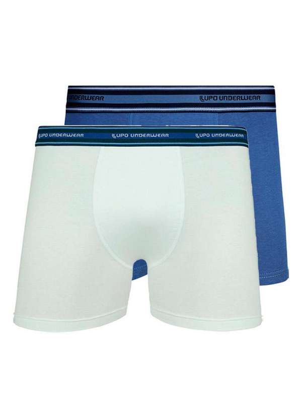 Lupo - Kit com 2 Cuecas Boxer Lupo 523-003 Branco-Azul