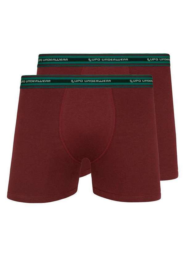 Lupo - Kit com 2 Cuecas Boxer Lupo 523-003 Marsala