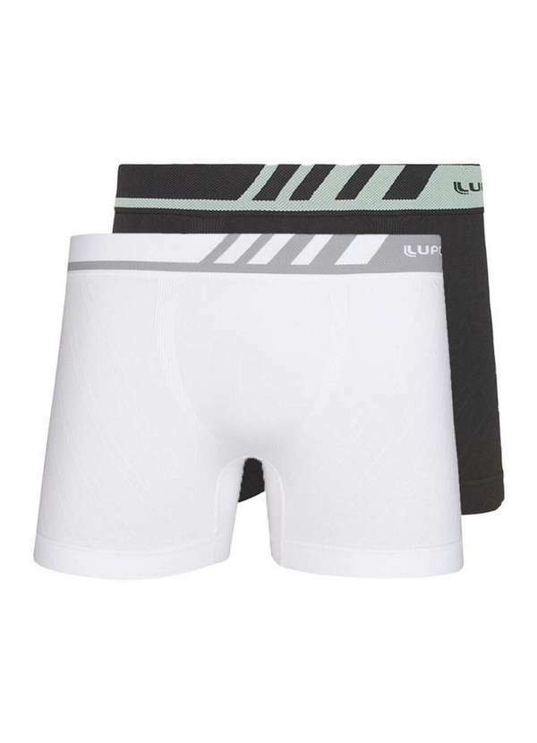 Lupo - Kit com 2 Cuecas Boxer Lupo 671-002 Branco-Grafite