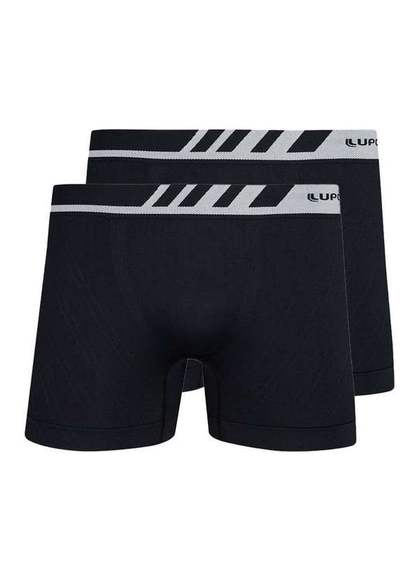 Lupo - Kit com 2 Cuecas Boxer Lupo 671-002 Preto